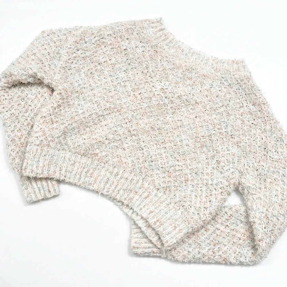 Made With Love by FCT cream multicolored cropped knit sweater